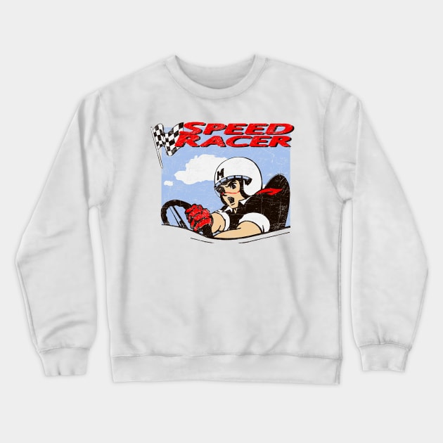 Classic Go Speed Racer Go - Distressed Style Crewneck Sweatshirt by From Nowhere